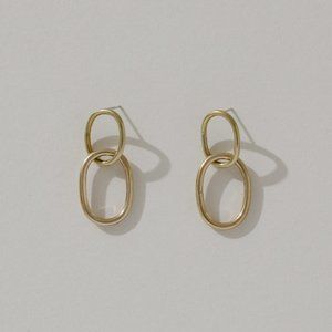 Another Feather Chain Hoop Earrings